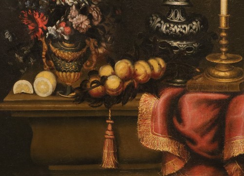 17th century - Still Life With A Vase Of Flowers, attributed to Antonio Tibaldi (1635–1675)