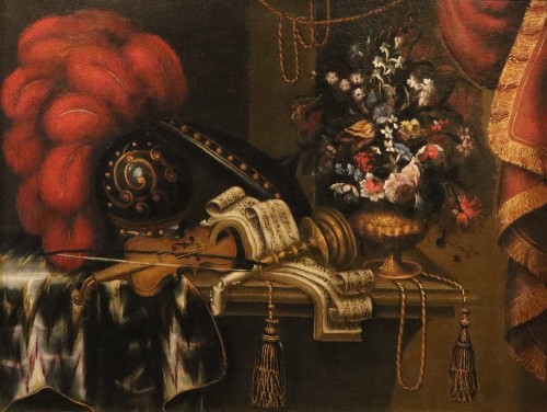 Still Life With A Harp, attributed to Antonio Tibaldi (1635 - 1675) 