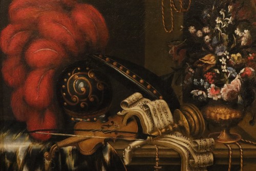 Paintings & Drawings  - Still Life With A Harp, attributed to Antonio Tibaldi (1635 - 1675) 