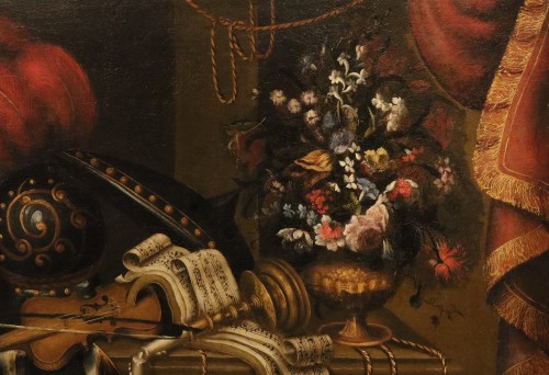 Still Life With A Harp, attributed to Antonio Tibaldi (1635 - 1675)  - 