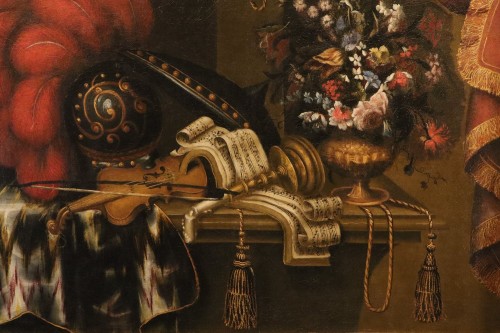 17th century - Still Life With A Harp, attributed to Antonio Tibaldi (1635 - 1675) 