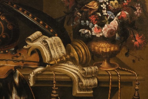 Still Life With A Harp, attributed to Antonio Tibaldi (1635 - 1675)  - Louis XIV