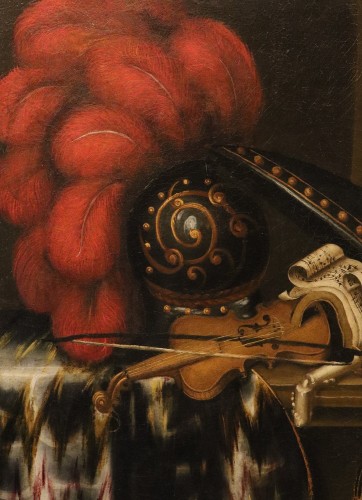 Louis XIV - Still Life With A Harp, attributed to Antonio Tibaldi (1635 - 1675) 