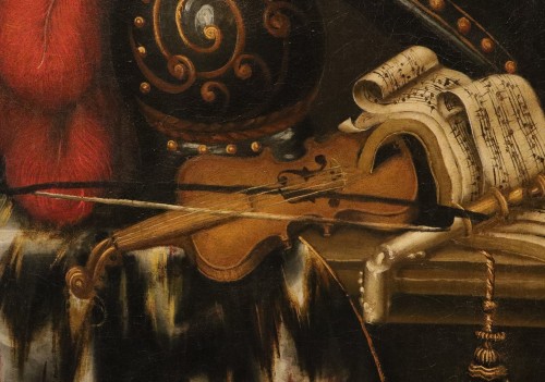 Antiquités - Still Life With A Harp, attributed to Antonio Tibaldi (1635 - 1675) 