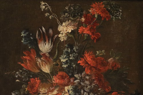 Antiquités - Pair Of Still Lifes With Flowers, attributed to Francesco Lavagna (1684–1724)