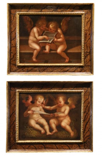 Anges avec cartouche et livre, attribué à  Guglielmo Caccia, dit « il Moncalvo »