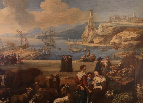 17th century - Fantastic View Of A Mediterranean Port, Peter Bolckman (1640 – 1710)