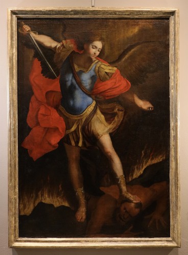 Saint Michel Archange, atelier de Guido Reni (1575 - 1642) - Tableaux et dessins Style Louis XIII
