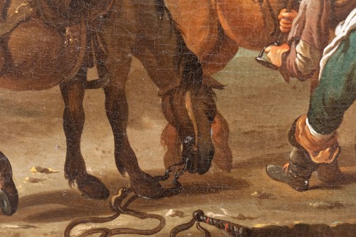 Scènes champêtres avec chevaux et joueurs de cartes, Rome vers 1740-1750 - Louis XV