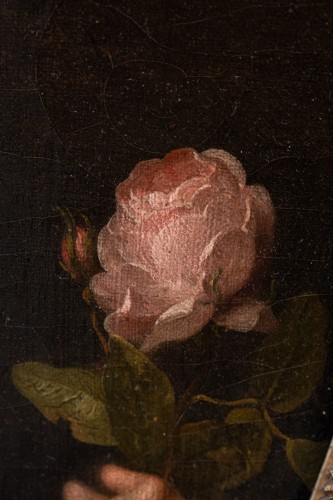 Antiquités - Portrait of a Young Woman with Rose and à la Turque Headscarf, late  18th c