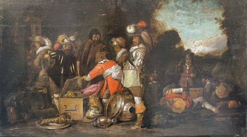 Brigands Dividing the Spoils. Dutch school, follower of Duyster, 17th cent