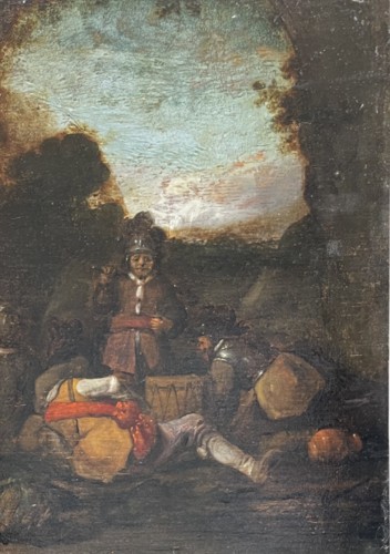 Paintings & Drawings  - Brigands Dividing the Spoils. Dutch school, follower of Duyster, 17th cent