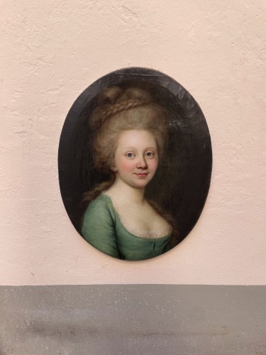 Portrait of a Young Woman, signed Darbes and dated 1781. Rossika. - Paintings & Drawings Style Louis XVI