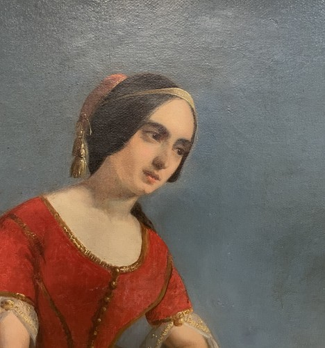 Louis-Philippe - Portrait d’une femme en costume orientaliste sur les ruines grecques, vers 1840
