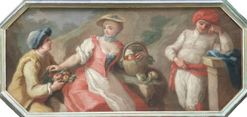 Scène pastorale avec figure en costume oriental. École napolitaine, Pietro Bardellino