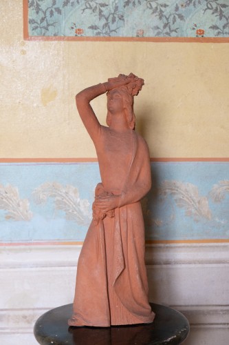 Giorgio Rossi (1894–1981) Woman with Flowers on Head, 1946 - Sculpture Style Art Déco