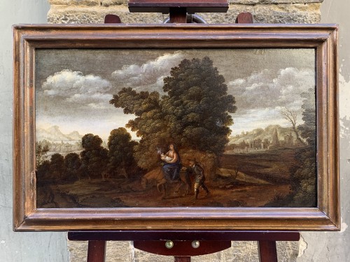 Fuite en Égypte, peintre nordique actif à Rome, début du XVIIe siècle - Antichità di Alina