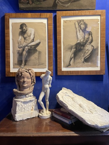 Étude académique de nu d’après le Spinario, école florentine vers 1800 - Antichità di Alina