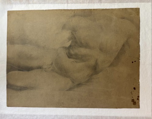 Étude académique de nu masculin, école florentine vers 1800 - Antichità di Alina