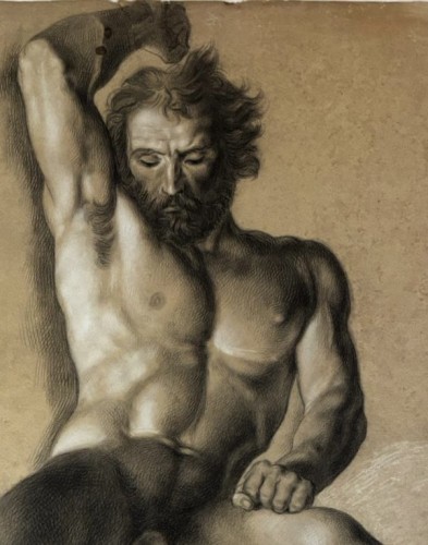 XIXe siècle - Étude académique de nu masculin, école florentine vers 1800