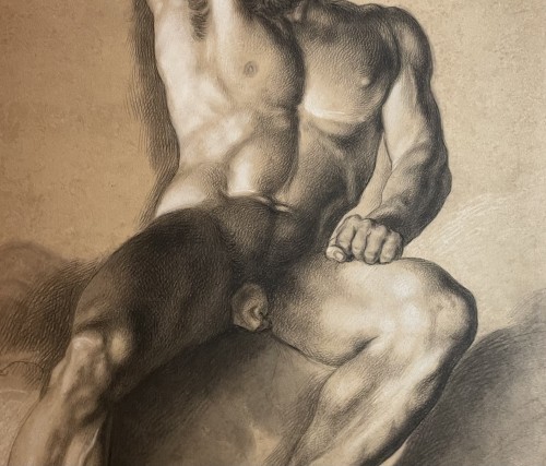 Antiquités - Étude académique de nu masculin, école florentine vers 1800
