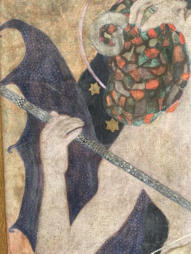 Vladimir Polunin (1880–1957) – Décor théâtral et figure féminine, peint recto verso - Art nouveau
