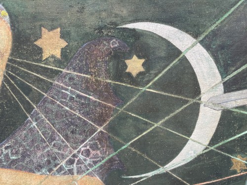 Art nouveau - Vladimir Polunin (1880–1957) – Décor théâtral et figure féminine, peint recto verso
