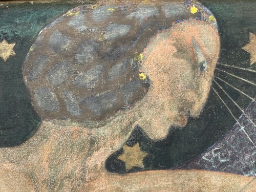 Antiquités - Vladimir Polunin (1880–1957) – Décor théâtral et figure féminine, peint recto verso