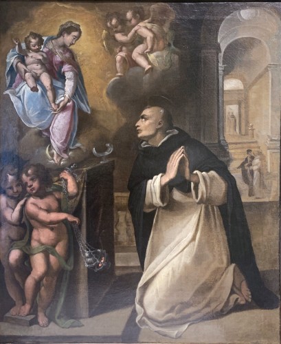 Saint Hyacinthe dominicain, vision de la Vierge à Kiev, école toscane vers 1600