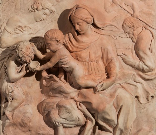 Sculpture  - Tommaso Amantini (1625-1675), Holy Family with Saint John the Baptist and Angels