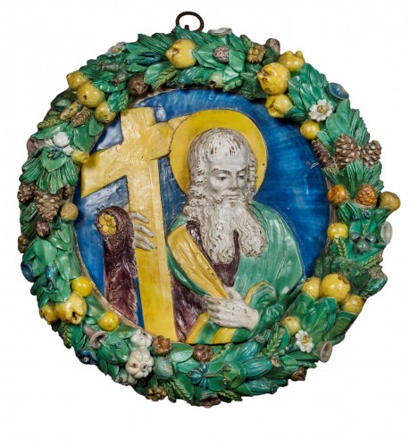 Santi Buglioni (1494 - 1576), Tondo en terre cuite représentant Saint André