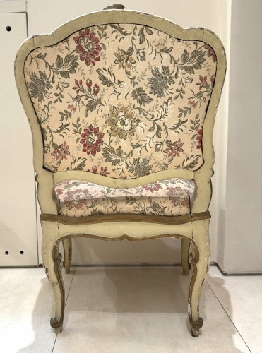 Seating  - Two armchairs in lacquered and gilded wood, Lombardy 18th century