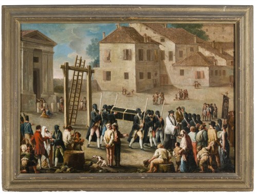 The funeral of the condemned - 18th century italian school Enrico Albricci's circle