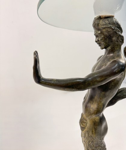 Furniture  - Low table with bronze tripod base, 20th century
