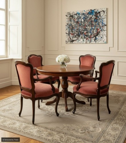 18th century - Four walnut armchairs, Venice, mid-18th century