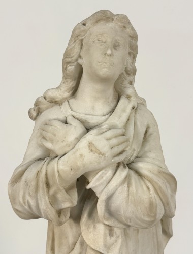 « Vierge en prière », anonyme du XVIIIe siècle  - Sculpture Style 
