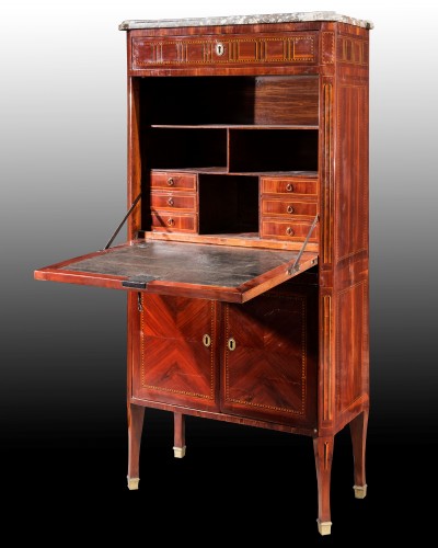 Secrétaire veneered in rosewood and different woods,France late 18th century - Furniture Style Louis XVI