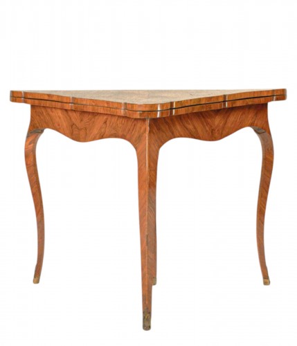 Table d'appoint pliante plaquée en bois de rose, Gênes XVIIIe siècle