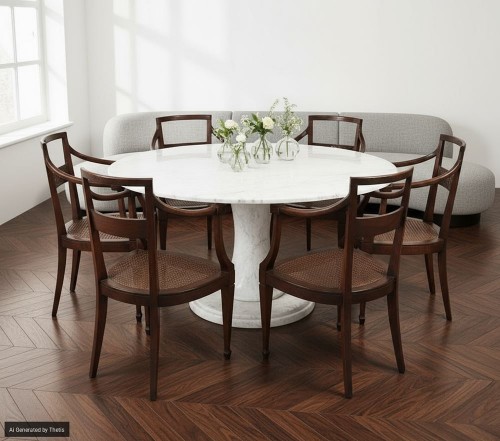 Eight walnut armchairs, Veneto late 18th century - Louis XVI