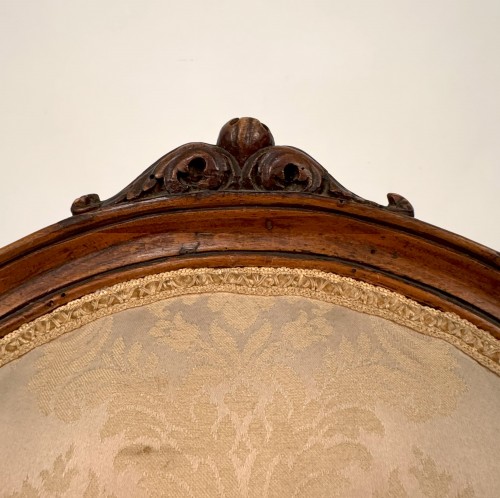 Louis XVI - Set of four walnut armchairs, Piedmont late 18th century