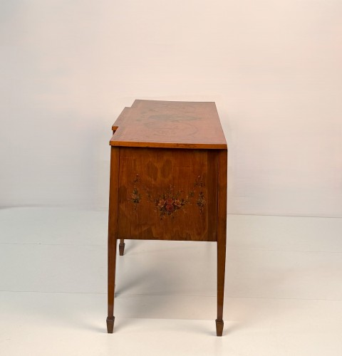 19th century - Satinwood desk painted in polychrome, England 19th century