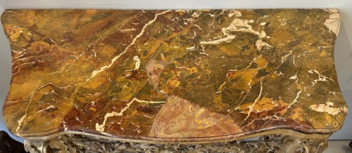 Furniture  - A carved and gilded wooden console table, Genoa mid-18th century
