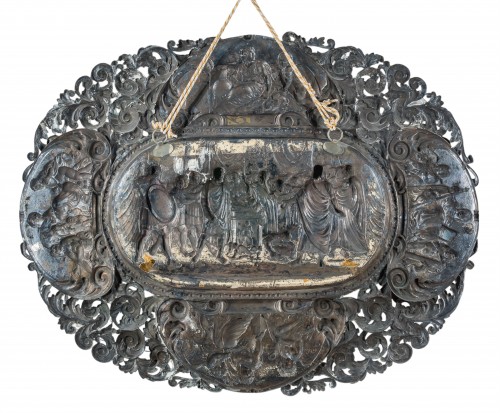 silverware & tableware  - Large silver ceremonial platter, Milan 20th century