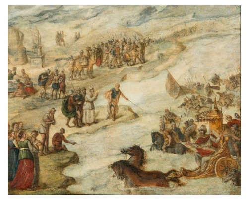 Moses Parting the Waters of the Red Sea, Italy 17tnh century circle of Antonio Tempesta  - Paintings & Drawings Style 