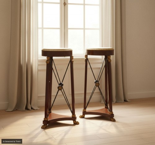 Antiquités - Pair of mahogany gueridons early 20th century