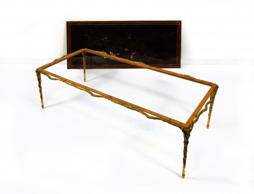 Mobilier Table & Guéridon - Table basse en bronze doré et bois laqué