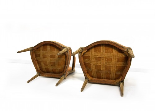 Pair of late 18th century lacquered wood armchairs stamped Georges Jacob - Louis XVI