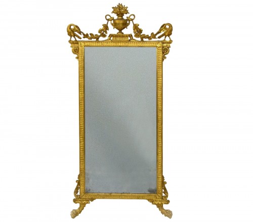 Carved and gilded wood mirror, Naples, late 18th century