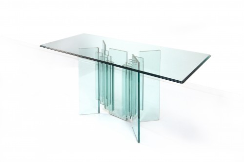 Glass & Crystal  - Crystal console, mid-20th century