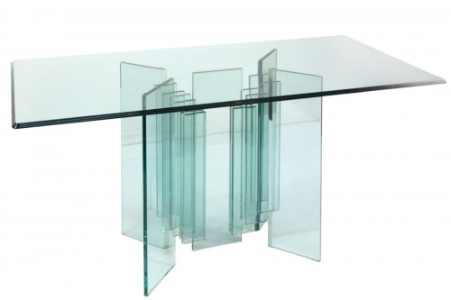 Clear crystal console, mid-20th century